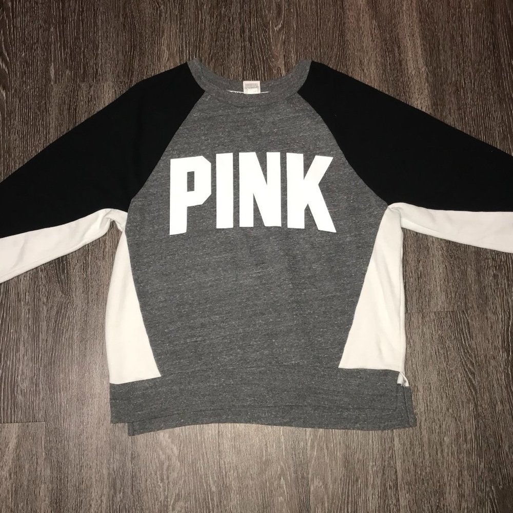 PINK Grey Oversized Sweatshirt